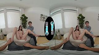 Melanie Marie humiliates her boyfriend by fucking a big cock while he watches