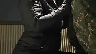 Caught outside in snow licking ass and receiving multiple cumshots