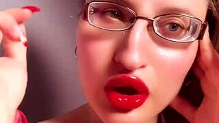 Perfect LIPS RED LIP GLOSS LIPSTICK FETISH FINDOM GOALDIGGER