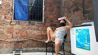 i record my neighbor fingering her pussy - she catches me watching 😏