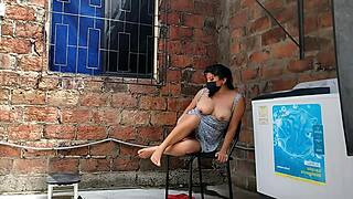 i record my neighbor fingering her pussy - she catches me watching 😏