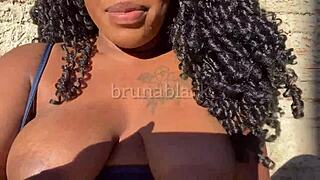 Young black girl enjoys relaxing at home with self-care instructions