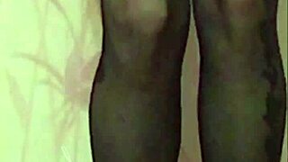 Cute Brunette Dances In Miniskirt Dress Stockings Leggings Thong 😍