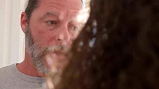 The Curly Haired Pixie Teen Shows Appreciation to Her Handyman with a Sensual Blowjob