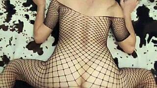 Very Beautiful Skinny Wife in Lingerie and Stockings