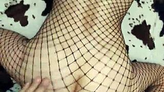 Very Beautiful Skinny Wife in Lingerie and Stockings