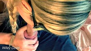 Amateur wife sucks husband's long cock in homemade video