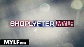 in the shop, a milf shoplifter gets roughly passed around by her stepson and three men as punishment