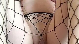 i innocently play with big dildo thru pantyhose till i cum