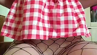 i innocently play with big dildo thru pantyhose till i cum