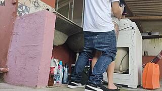 Brazilian Housewife Receives Technician's Big Cock While Husband Is Away