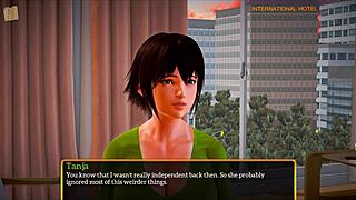 My new family brings together a brunette, redhead, and teen with small tits in an erotic game.