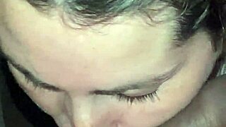 Slut sucking cock and swallowing cum