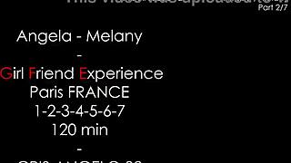 angela and melany strip in paris with cris angelo