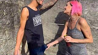 My friend fucked me all in his backyard with big cock