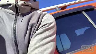 fucking and sucking outdoors in public with big cocks and cumshots