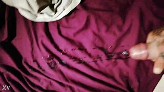 Watch this amateur guy wanking his huge big cock until he delivers another massive cumshot all over himself