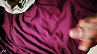 Watch this amateur guy wanking his huge big cock until he delivers another massive cumshot all over himself