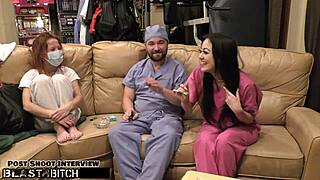 blaise celestes mouth gets blasted with huge load of cum backstage.