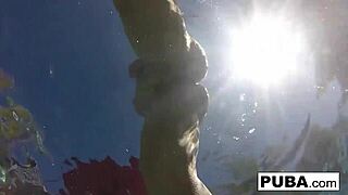 olivia enjoys summer fun in the pool