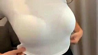 the stepmom in a short skirt flashes her bra