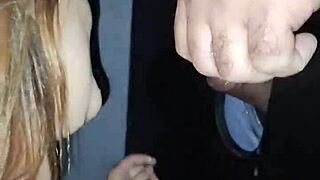 my husband films me sucking many cocks in the gloryhole