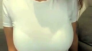 the stepmom in a short skirt flashes her bra