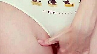 step mom caught step son jerking off and helps to cum quick in her panties