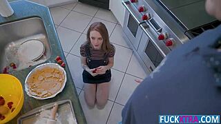 madi collins gets big choco chip in kitchen