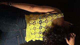 Moving butt and hips to the rhythm of the music sexy outfit and long nails