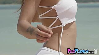 The asian posed with the latina milf after the striptease session