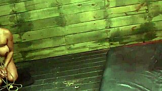 the domina dominates her blindfolded lesbian lover in intense bondage