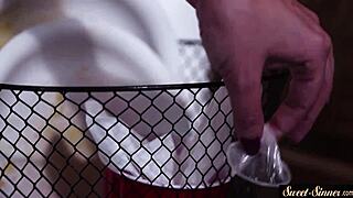 Classy teen babe performs blowjob and cowgirl riding on cock in taboo roleplay fantasy