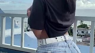 exhibitionist wife flashes tight pussy outdoors