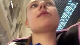 Watch this blowjob in the public park with big tits amateurs