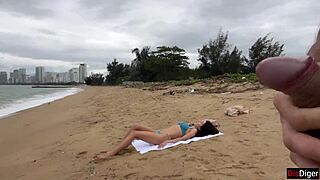 Babe asks to cum on tits