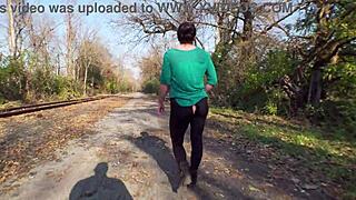 staged leggings rip public flashing prank with housewife