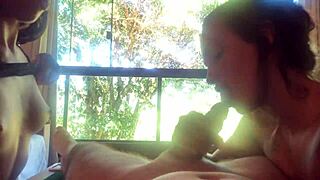 Guy Enjoys Time With Girlfriend And Her Cousin