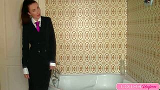 wet n wild sophia smiths bathtime tease in soaked uniform