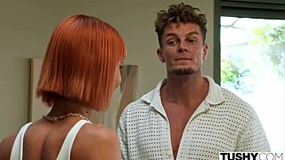 I share intense double penetration with stunning redhead dolly dyson