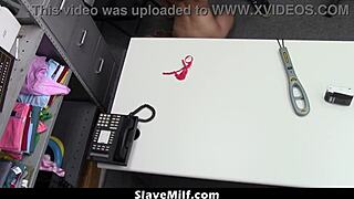 Milf Shoplifter Stripped And Punished By Officer In Office. Slave Milf Caught Stealing.