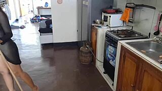 Leaked video - famous mexican influencer in the kitchen with a broomstick