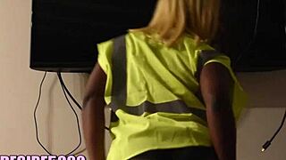 Aggressive Jerk Off Instructions from Curvy Milf in Office