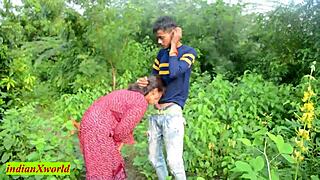 18yrs boy fucks new girlfriend in jungle indian outdoor