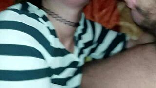 In this homemade scene, the amateur milf takes it deep in her throat.