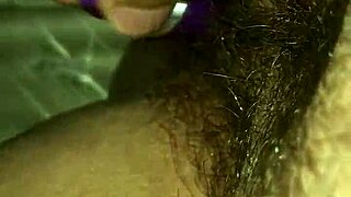 BBW fucks her hairy pussy passionately