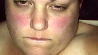 BBW fucks her hairy pussy passionately