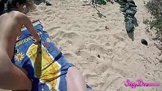 Intense POV doggystyle on the beach with SexyDeas.