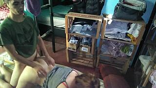 Naked Guy Fucks Pretty Latina Between Clothes Drawers