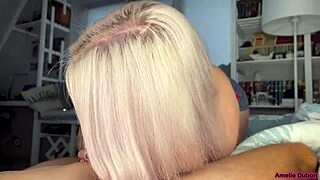 i wake up to amelie dubon, the hot blonde teen, giving morning blowjob in homemade pov
